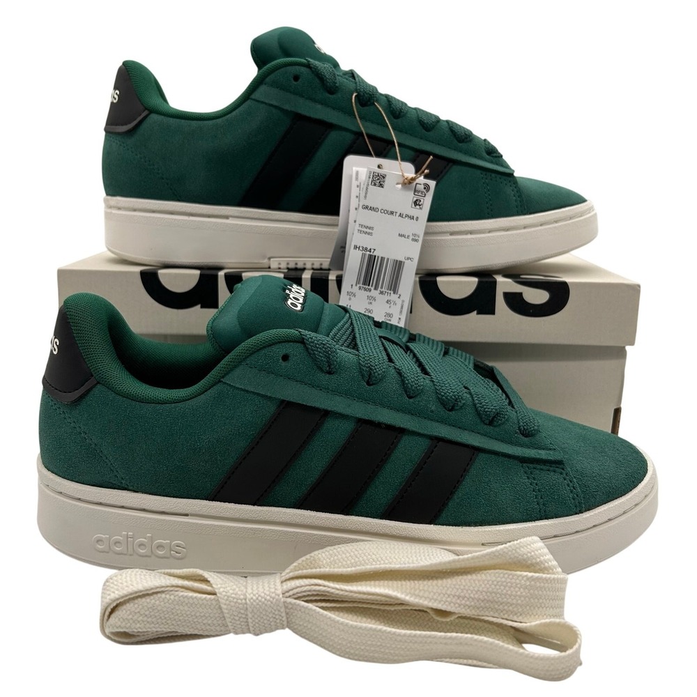 New Adidas Grand Court Alpha 00s Shoes Men's Size 10 Green Sneakers IH3847